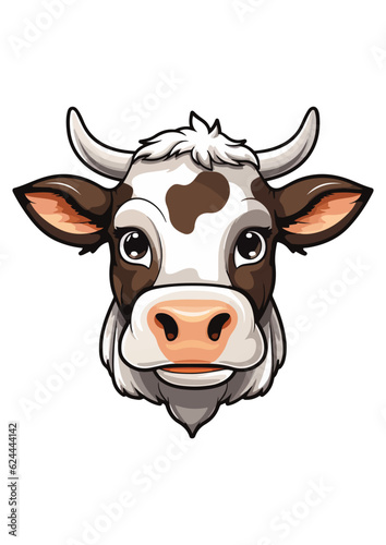 colorful cow vector, cow sticker, cow print for logo, editable, ready-to-print cow illustration