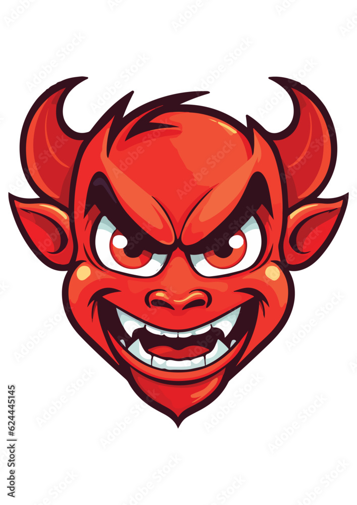 red devil vector artwork,exorcism,hell print,editable,ready to print,horror vector