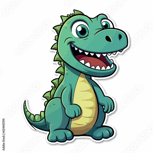 Dinosaur in doodle  cartoon style. 2d flat vector illustration in logo  icon style. 