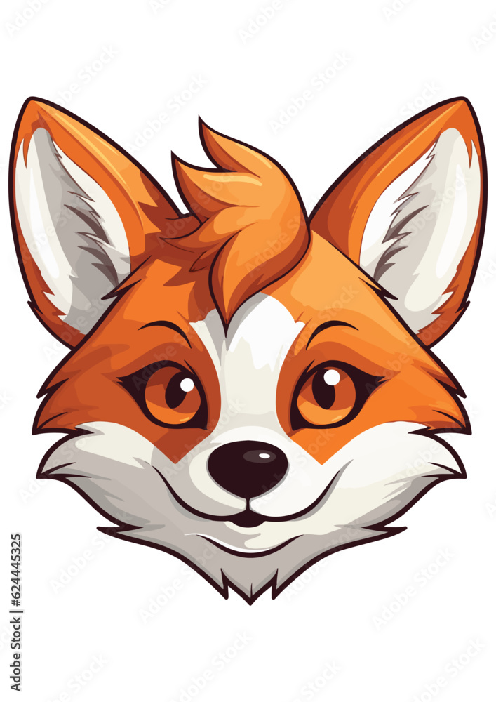 Obraz premium cute fox character,vector fox,vector fox illustration,fox logo,editable,ready to print