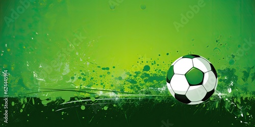 This captivating artwork showcases a vibrant green background representing a soccer goal. Football Soccer Generative Ai Digital Illustration