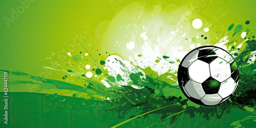 This vector illustration features a green-themed soccer template design  perfect for creating football banners Football Soccer Generative Ai Digital Illustration