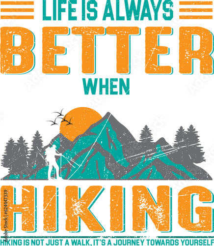 hiking adventure design t shirt design
