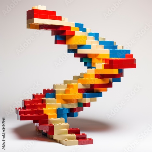 staircase in modern style made from a lot of block