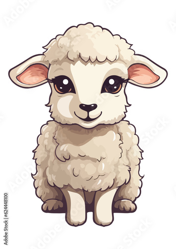 cute lamb print,lamb sticker,vector lamb eps file,editable,ready to print,lamb illustration,white background