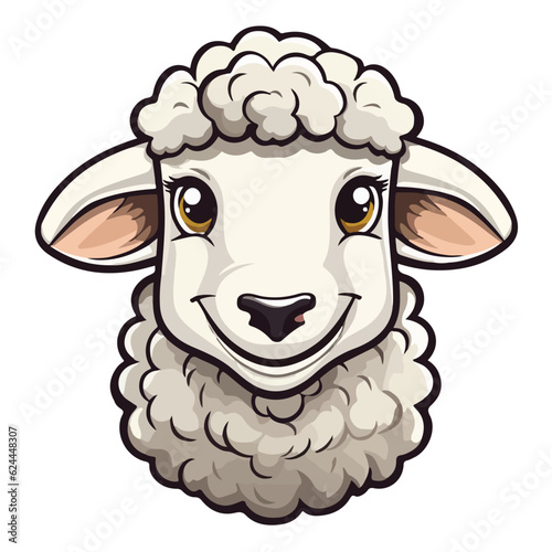 cute lamb print,lamb sticker,vector lamb eps file,editable,ready to print,lamb illustration,white background