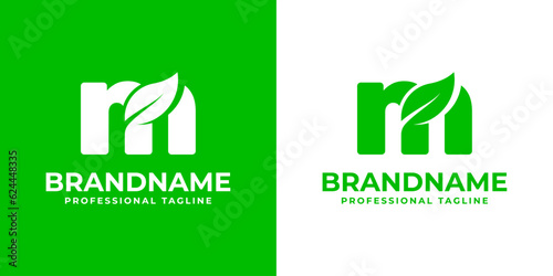 Letter M Leaf Logo, suitable for business related to leaf, nature, plant, ecology, or environment with M initial.