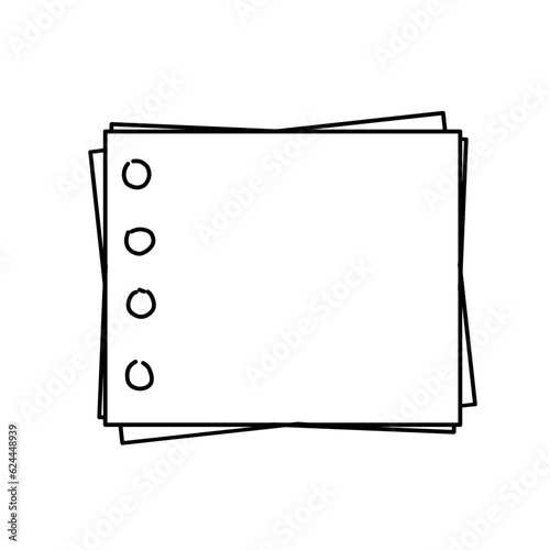 Note paper doodle, notepad, sticky note, back to school clipart 