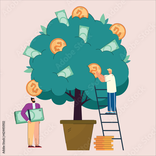 Investment or saving growth, growing wealth, financial and banking forecast, earning profit or grow income or mutual fund return concept.