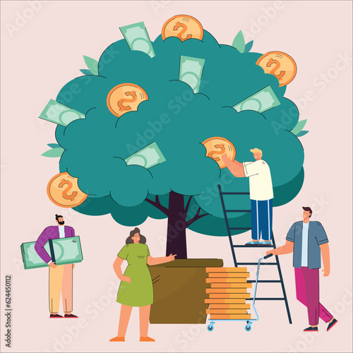 Investment or saving growth, growing wealth, financial and banking forecast, earning profit or grow income or mutual fund return concept.