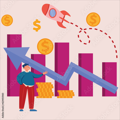 Investment or saving growth, growing wealth, financial and banking forecast, earning profit or grow income or mutual fund return concept.