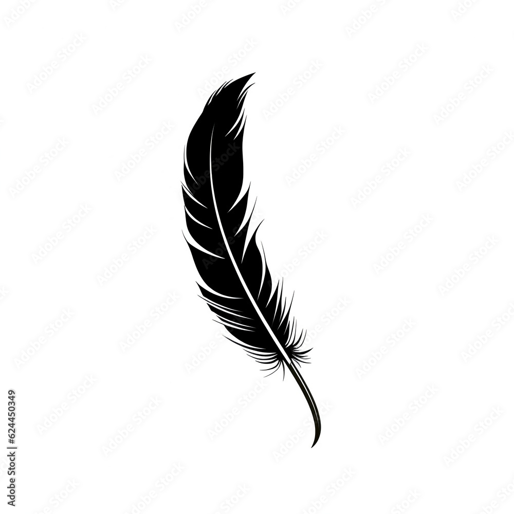 Obraz premium silhouette of a feather in white background
