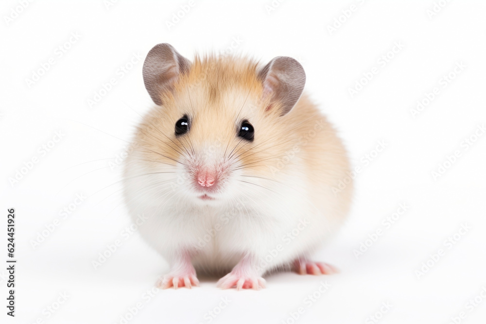 Beautiful hamster on a light background. Generative AI