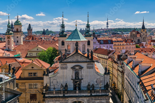 Prague Czech Republic, high angle view city skyline at Prague old town, Czechia photo