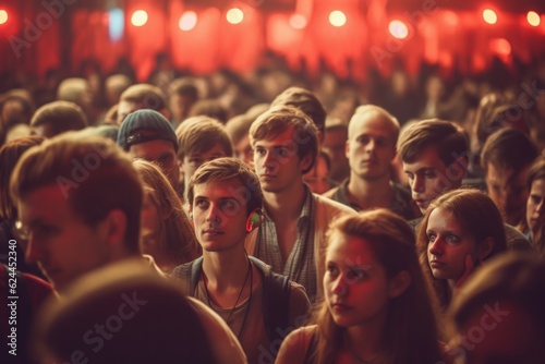  A crowd of people at a live event, concert or party holding. Generative AI 1