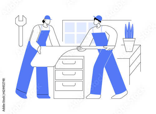 Furniture installation abstract concept vector illustration.