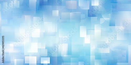 Pixelated Abstraction in Soft Tones-This illustration presents a light blue background featuring an arrangement of rectangles and squares in Pixelated form Pattern Generative Ai Digital Illustration