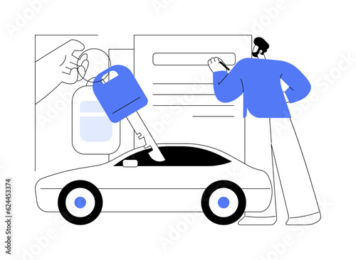 Car leasing abstract concept vector illustration.