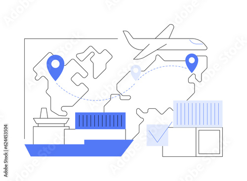 Export of goods abstract concept vector illustration.