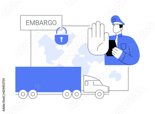 Embargo abstract concept vector illustration.