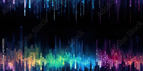 A Deluge of Digital Pixels" - This illustration features a background with a pixel rain abstract effect. Pixel Pattern Generative Ai Digital Illustration