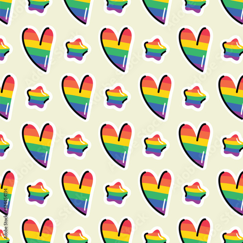 Pride pattern rainbow love heart freedom homo colors flag parade lgbtq flag win