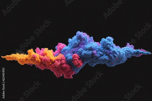 Abstract ink explosion on black background. Abstract color splash background.