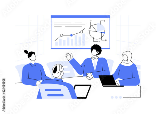 Presentation room abstract concept vector illustration.