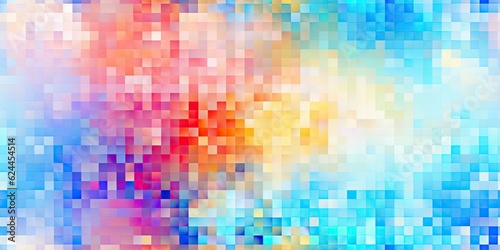 A Dynamic Background Design" - This illustration features an abstract square pixel mosaic background Pixel Pattern Generative Ai Digital Illustration