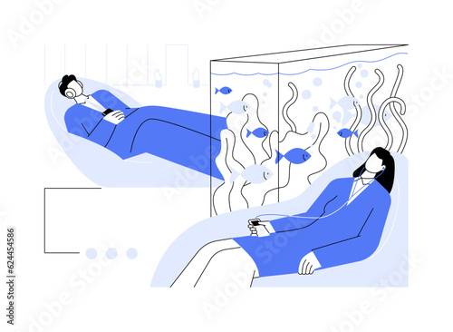 Relaxation room abstract concept vector illustration.