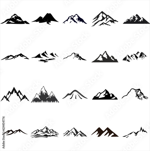 set of mountain icons