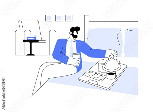 In-room dining abstract concept vector illustration.