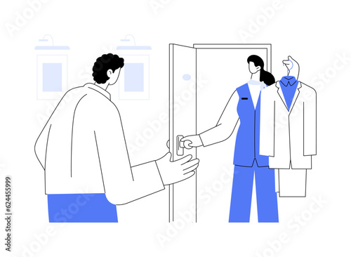 Hotel laundry service abstract concept vector illustration.
