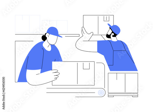Sorting inventory abstract concept vector illustration.