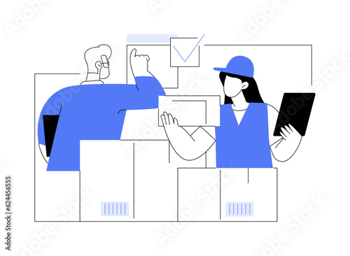 Warehouse audit abstract concept vector illustration.