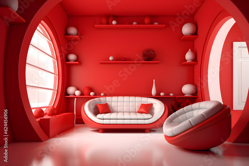 Realistic Retro Futuristic Furniture Designer Mockup: Redefining Interior Design