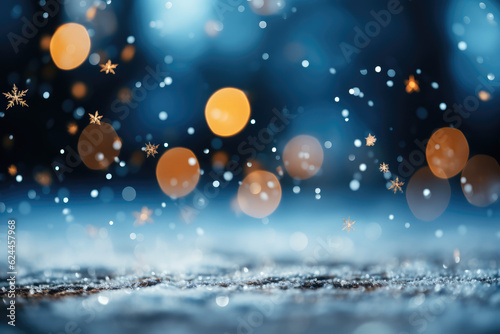 christmas background with snow and snowflakes