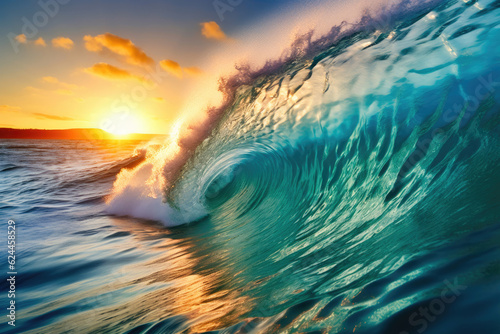 Majestic Coastal Swells. Generative AI