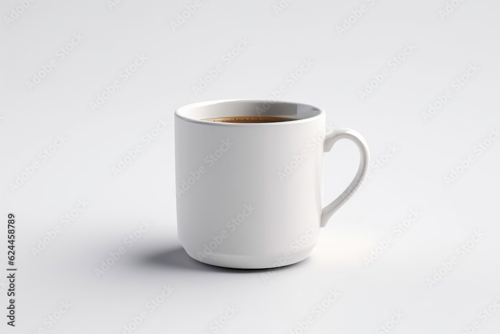 Elegant Coffee Cup on a Pure White Surface. Generative AI Elegant Coffee Cup on a Pure White Surface. Generative AI