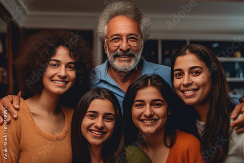 Radiant Brazilian Family Enjoying Living Room Bliss