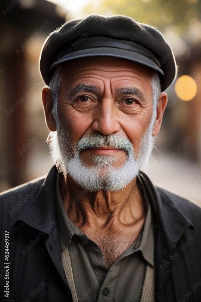 A Smiling Portrait of an Elderly Moroccan Man