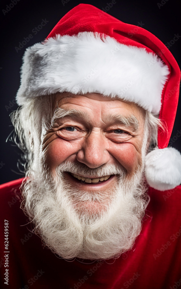 Close-up portrait of joyful and smiling Santa Claus Close-up portrait of joyful and smiling Santa Claus