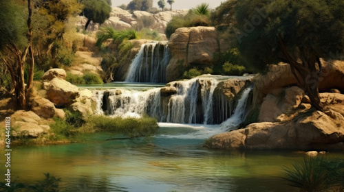 Nature s Symphony  Waterfalls. Generative AI