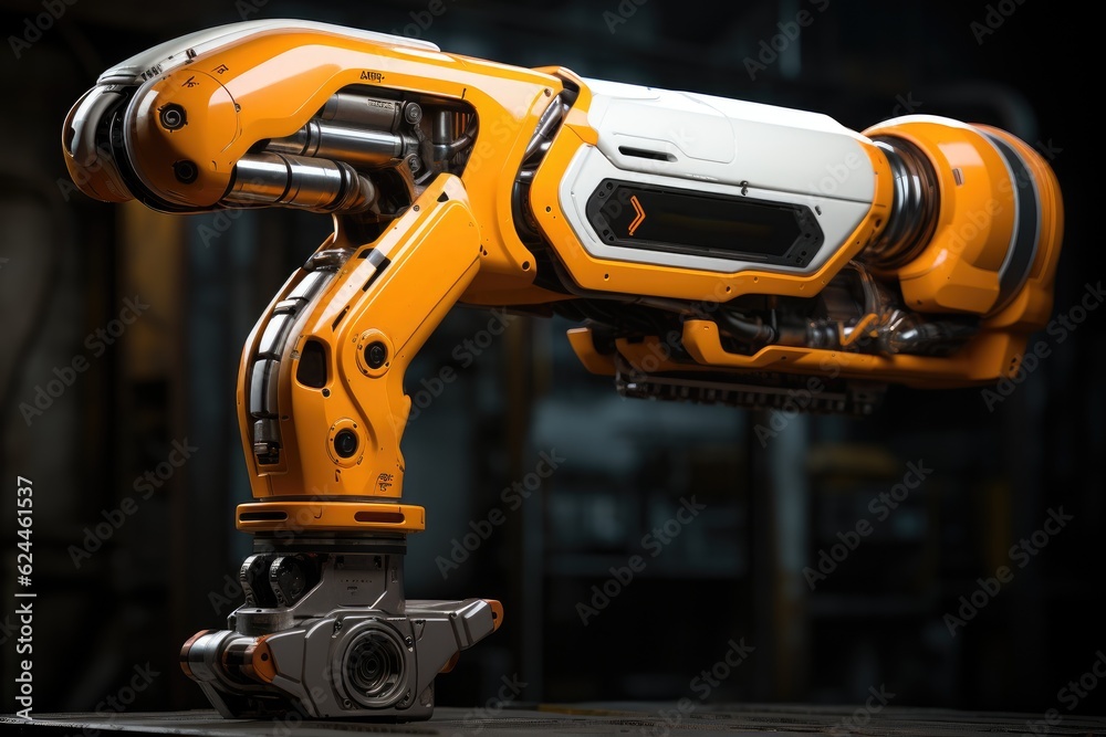 Robotic arm modern industrial technology. Generative AI