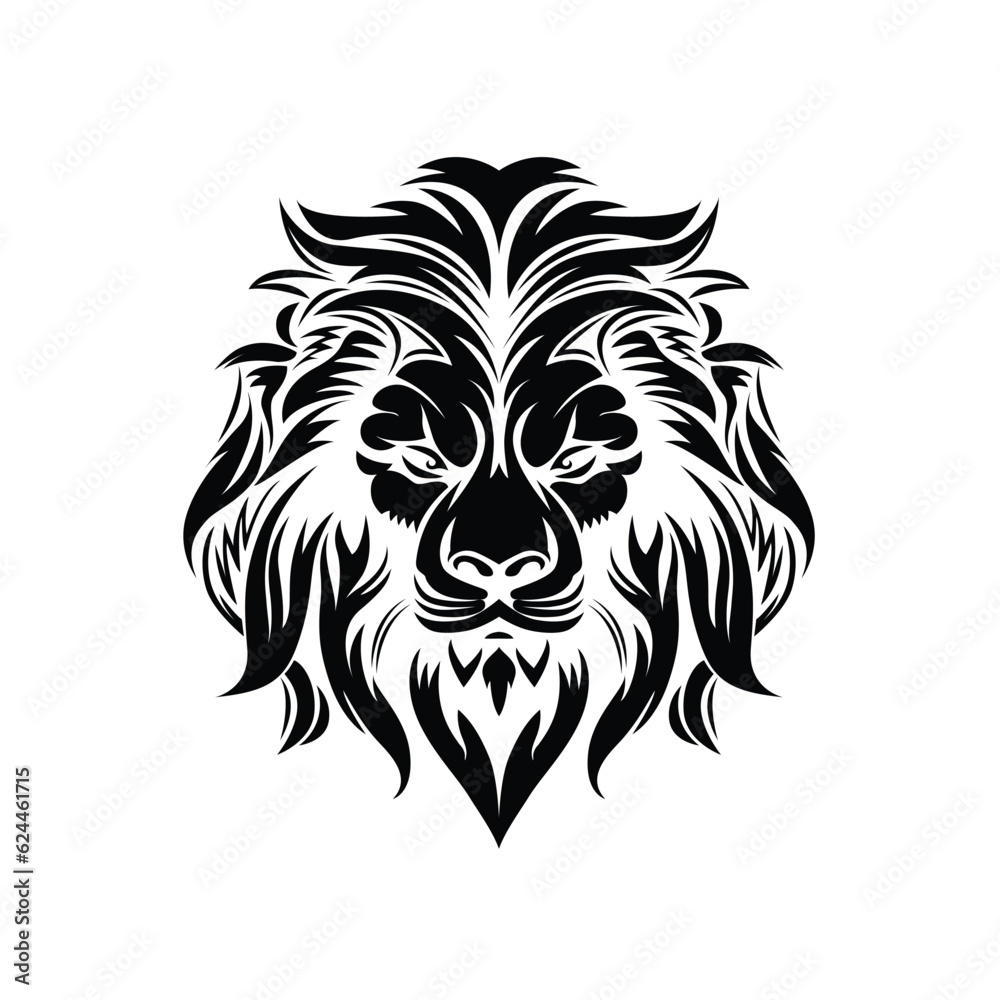 Lion king abstract logo vector illustration, emblem design
