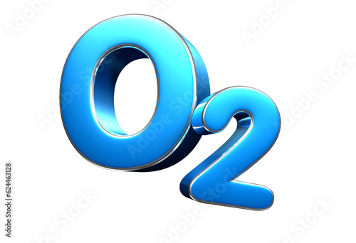 Oxygen 3D illustration. Oxygen is the air we breathe.
