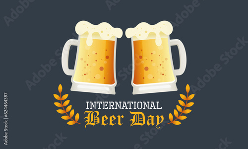 Flat Design Background Celebrating International Beer Day Festival