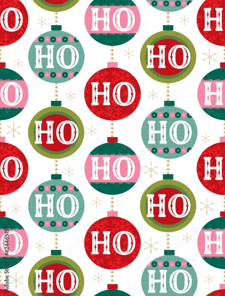 christmas seamless pattern with christmas decoration design