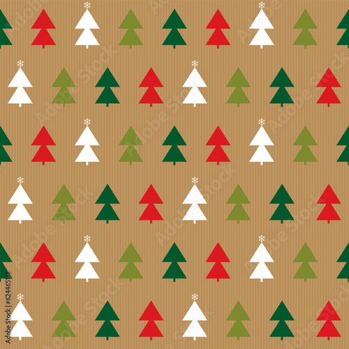 christmas tree pattern with kraft paper texture design