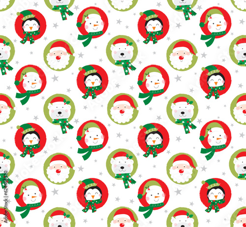 cute chrsitmas seamless pattern with christmas character design